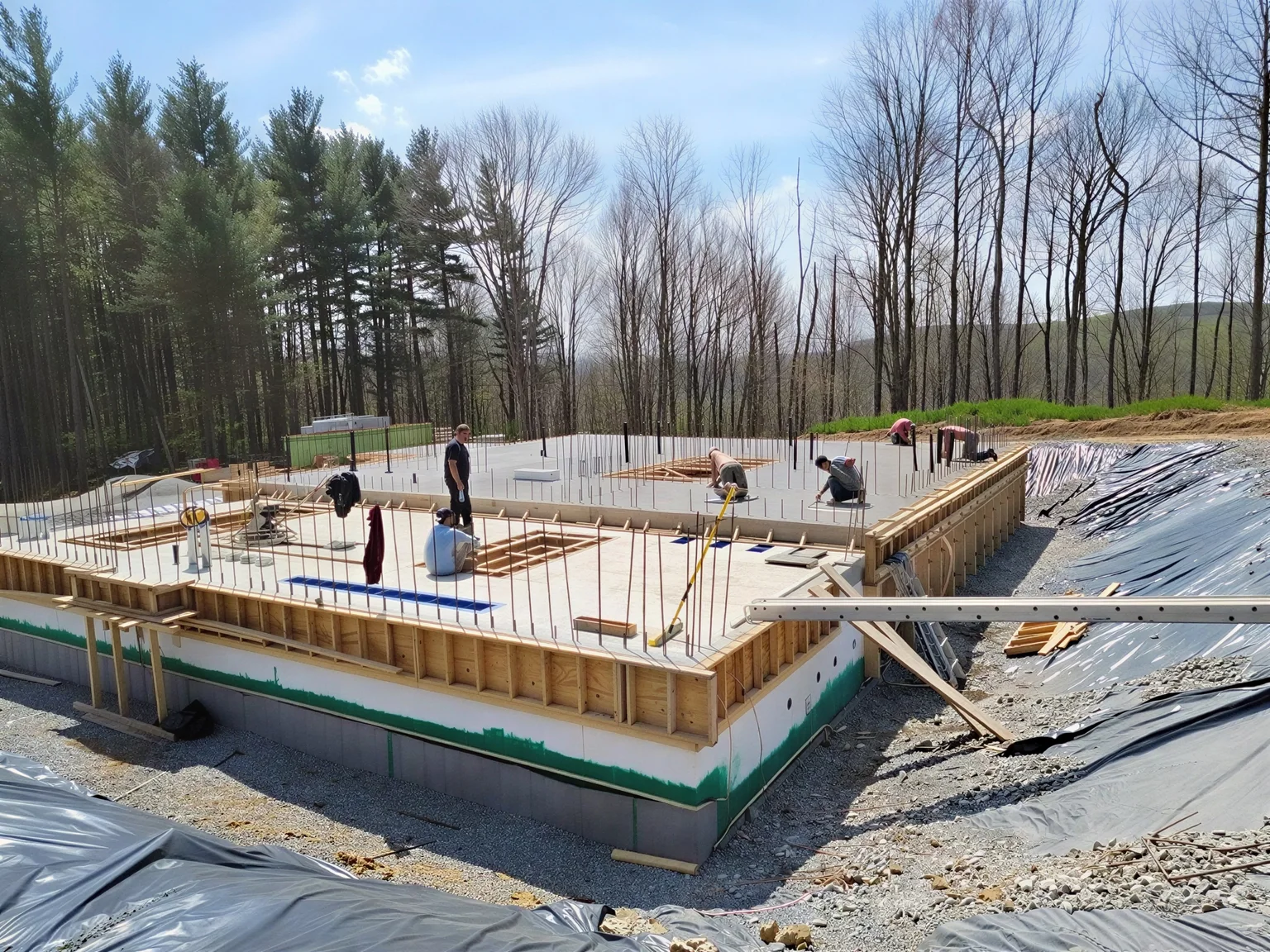 Reinforced concrete shelter construction with coordinated structural penetrations